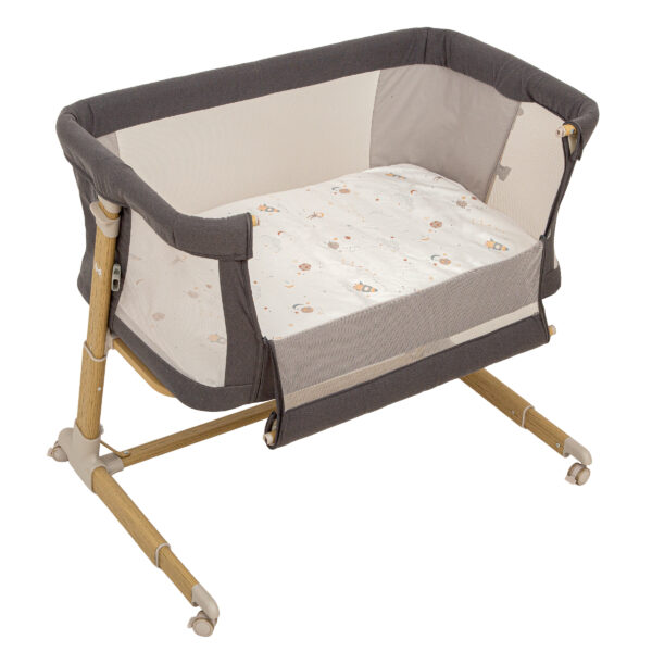 Minicuna Colecho metal con bajera y funda nórdica Orbit 30 Gris Minicuna Colecho (53x85x80) - Bimbidreams