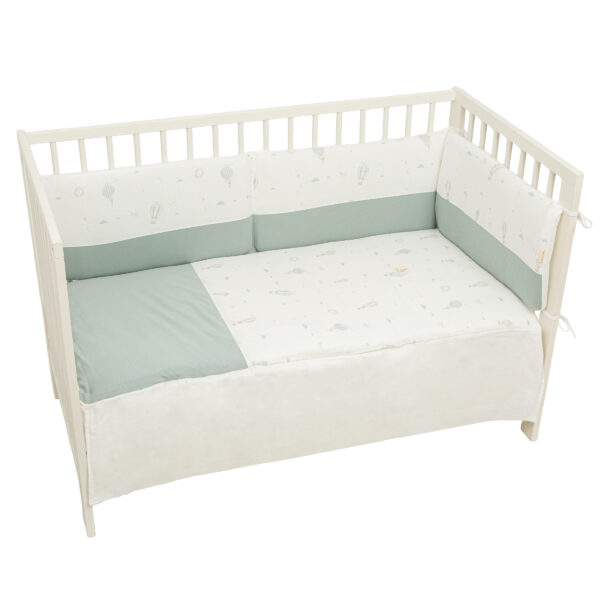 Edredón con Protector cuna Blue Sky 16 B|Verde Cuna (60x120) - Bimbidreams