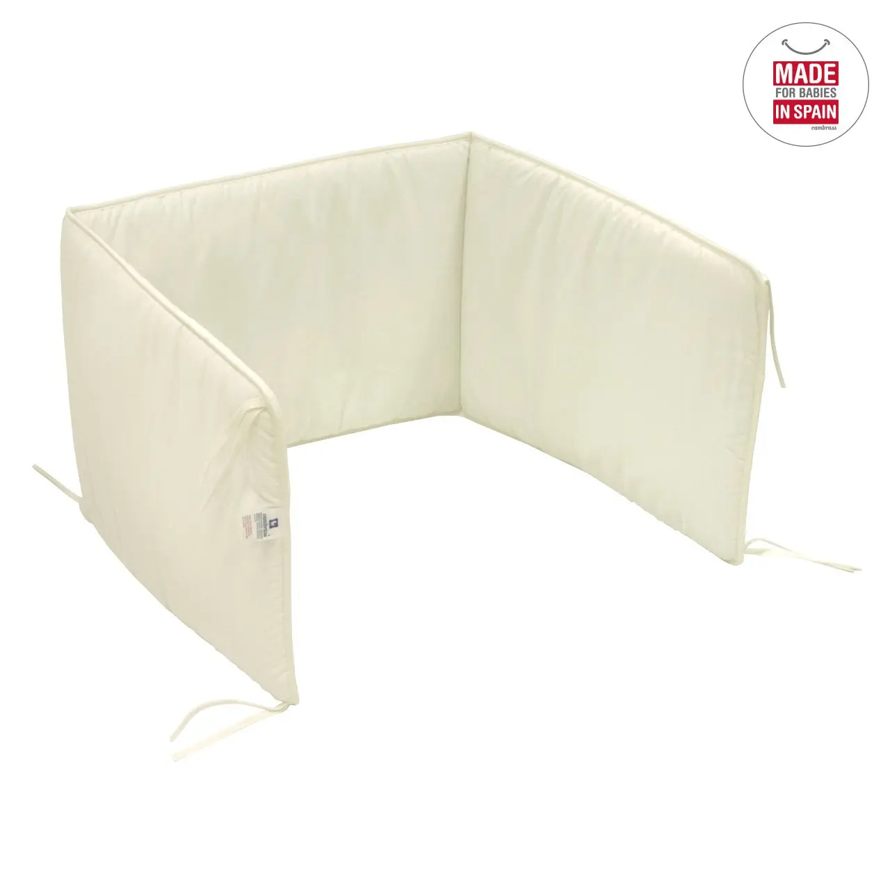 Protector 60 (cuna 60) 180x40x3 cm liso e beige - Imagen 2