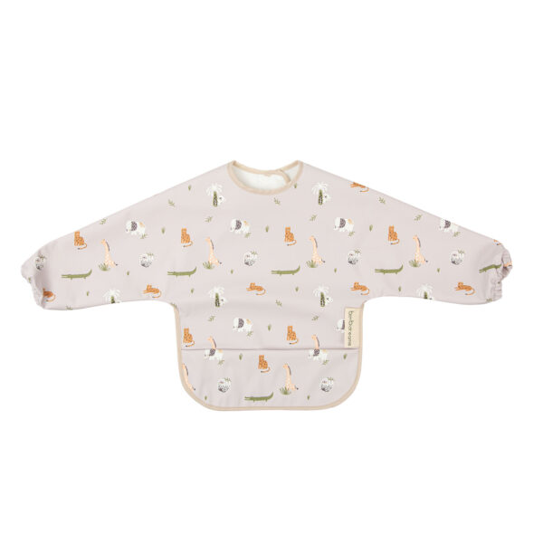 Babero blw con mangas Animalia 10 B|Lino 25x30 - Bimbidreams