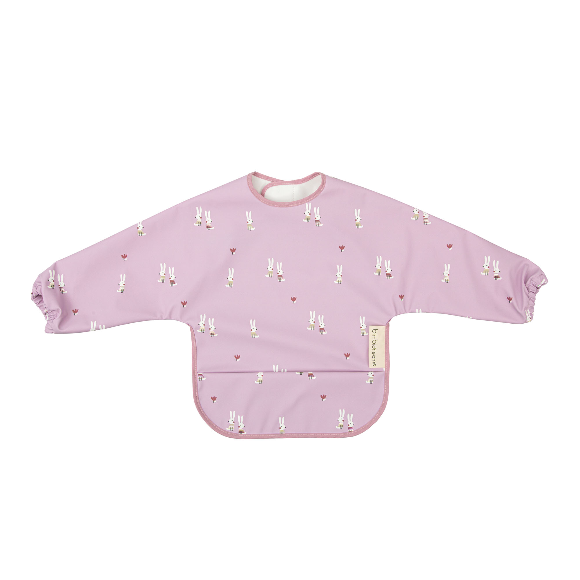 Babero blw con mangas Rabbits 31 Lila 25x30 - Bimbidreams