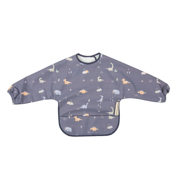 Babero blw con mangas Trex 03 Azul 25x30 - Bimbidreams