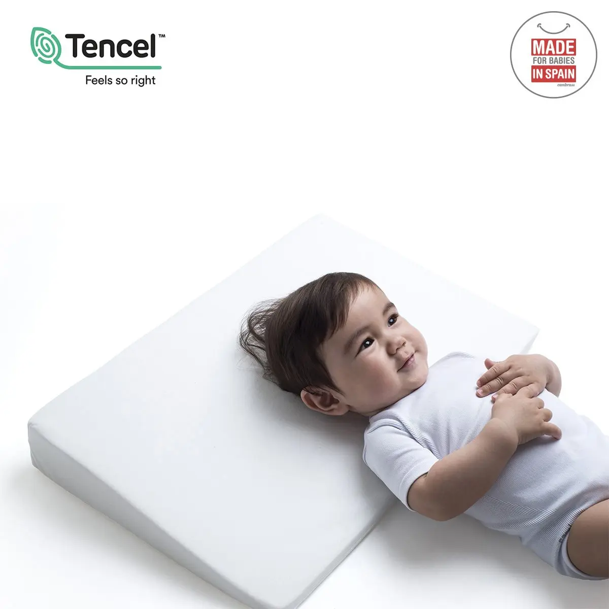 Almohada confort cuna 55x37x8.5 cm liso e blanco - Imagen 3