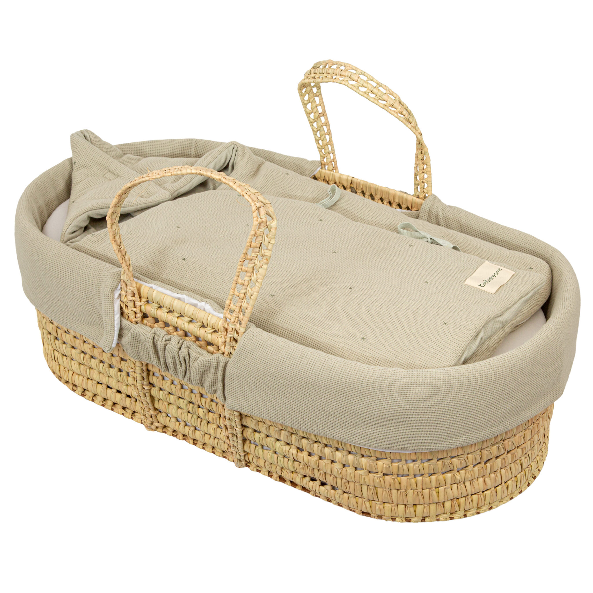 Saco arrullo con capucha Waffle 06 Verde 44x88 - Bimbidreams - Imagen 3