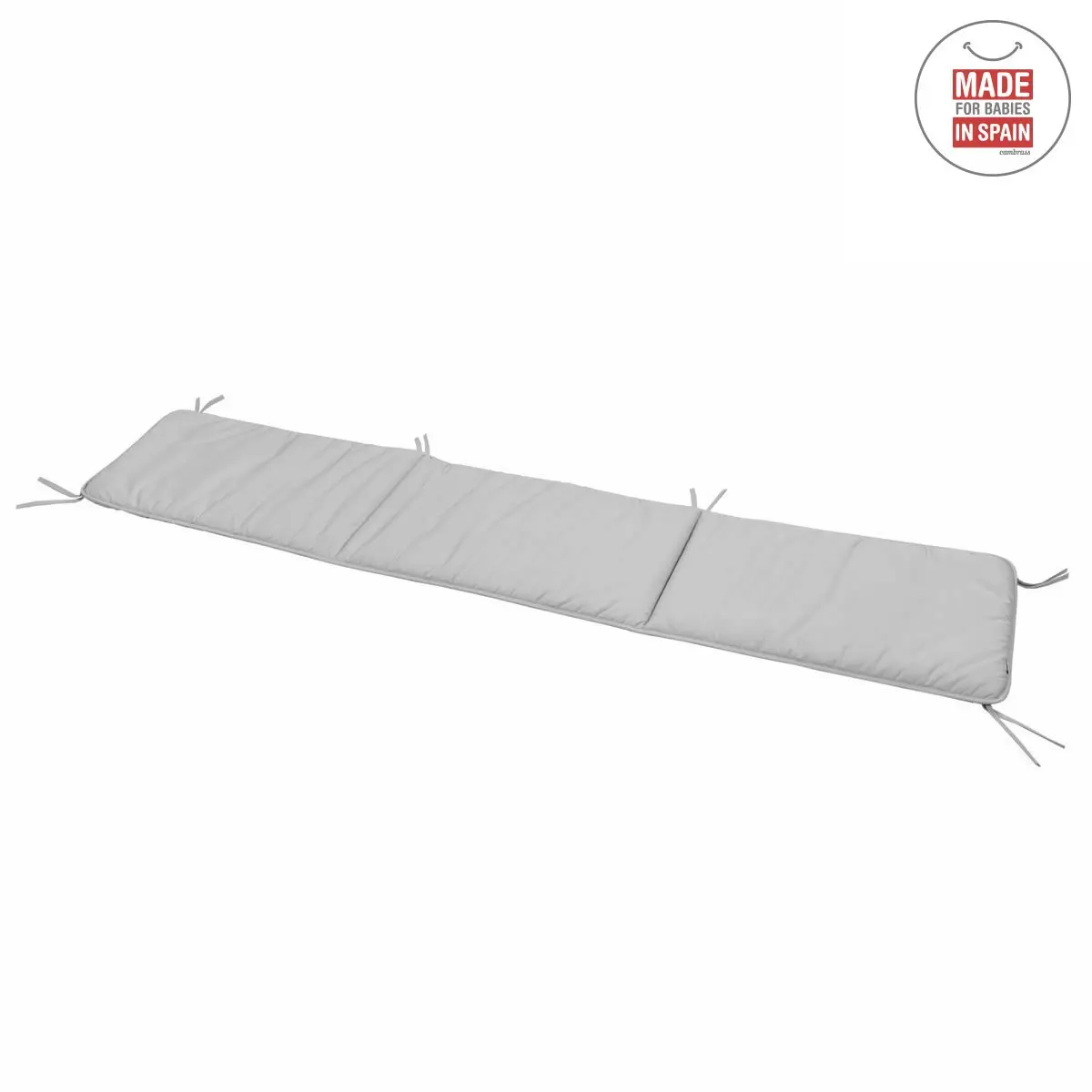 Protector 60 (cuna 60) 180x40x3 cm liso e gris - Imagen 2