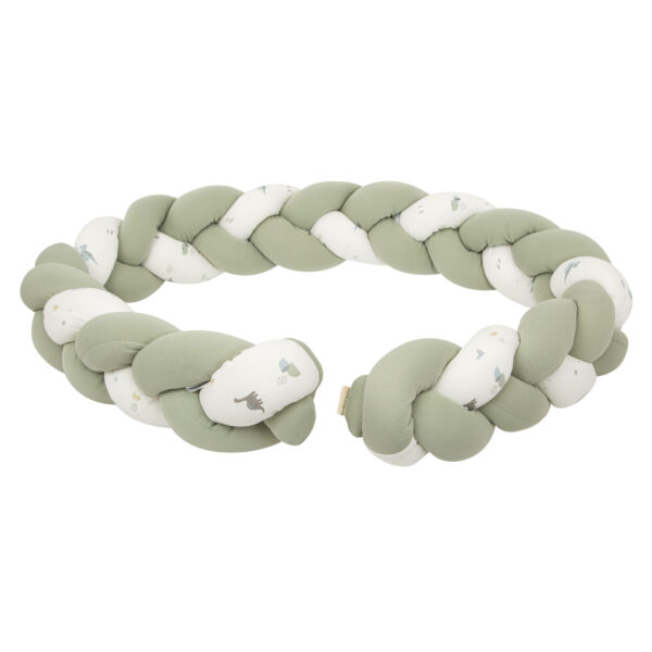 Protector de cuna trenza Trex 16 B|Verde 230 cm - Bimbidreams