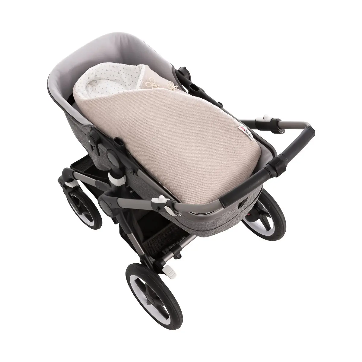 Saco capazo cruzado revers. etnic beige 40x80x5 cm