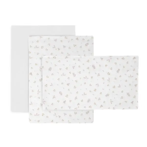 Sabana moises/carro 3 pcs 80x120x1 cm plumeti rosa