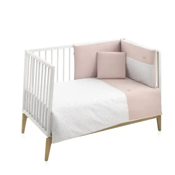Jgo 2 pcs.f.nordica cuna 60 plumeti rosa 100x140x3 cm