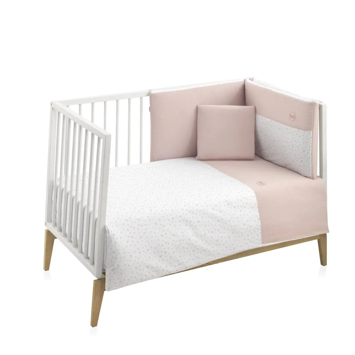 Jgo 2 pcs.f.nordica cuna 60 plumeti rosa 100x140x3 cm