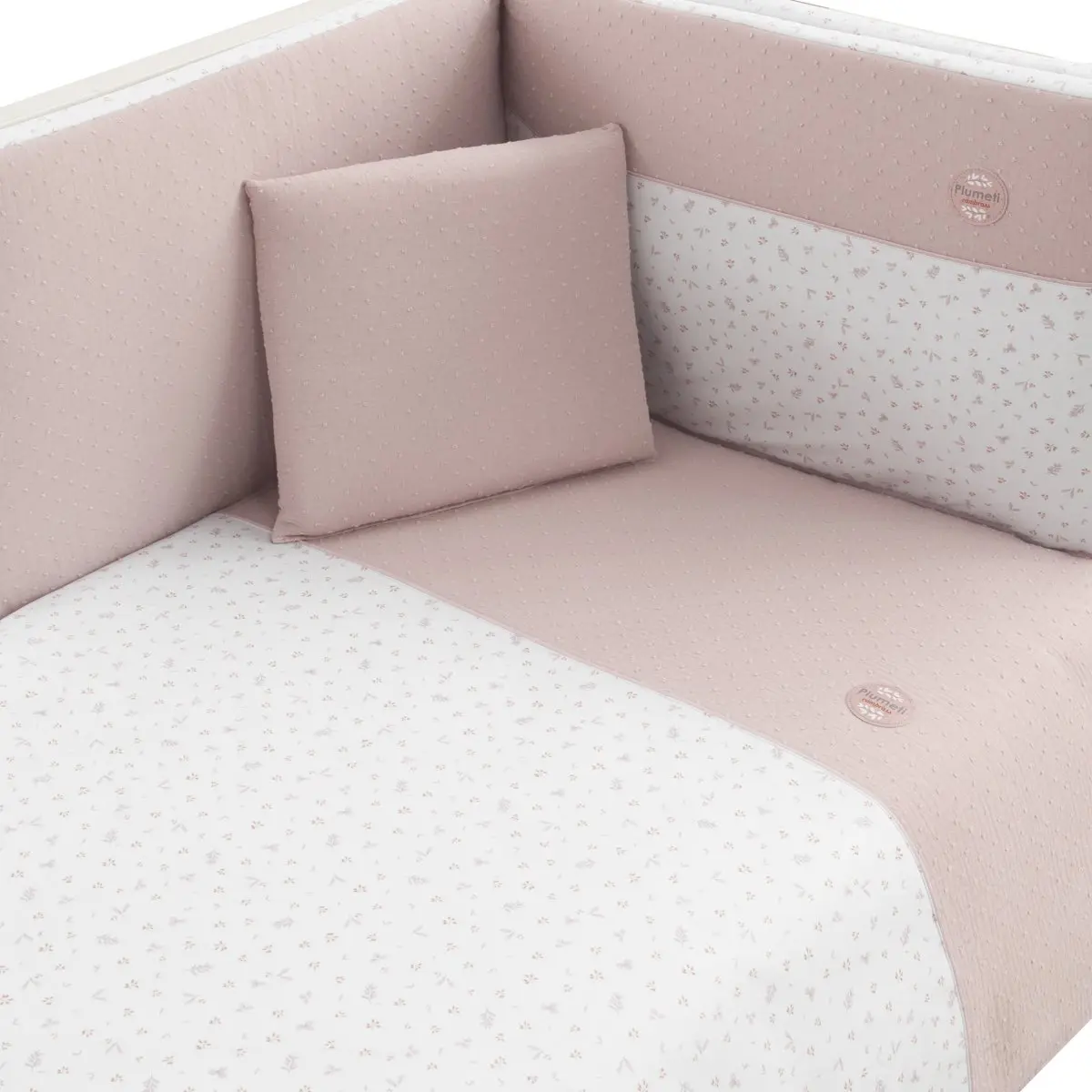 Jgo 2 pcs.f.nordica cuna 70 plumeti rosa 110x170x3 cm - Imagen 2