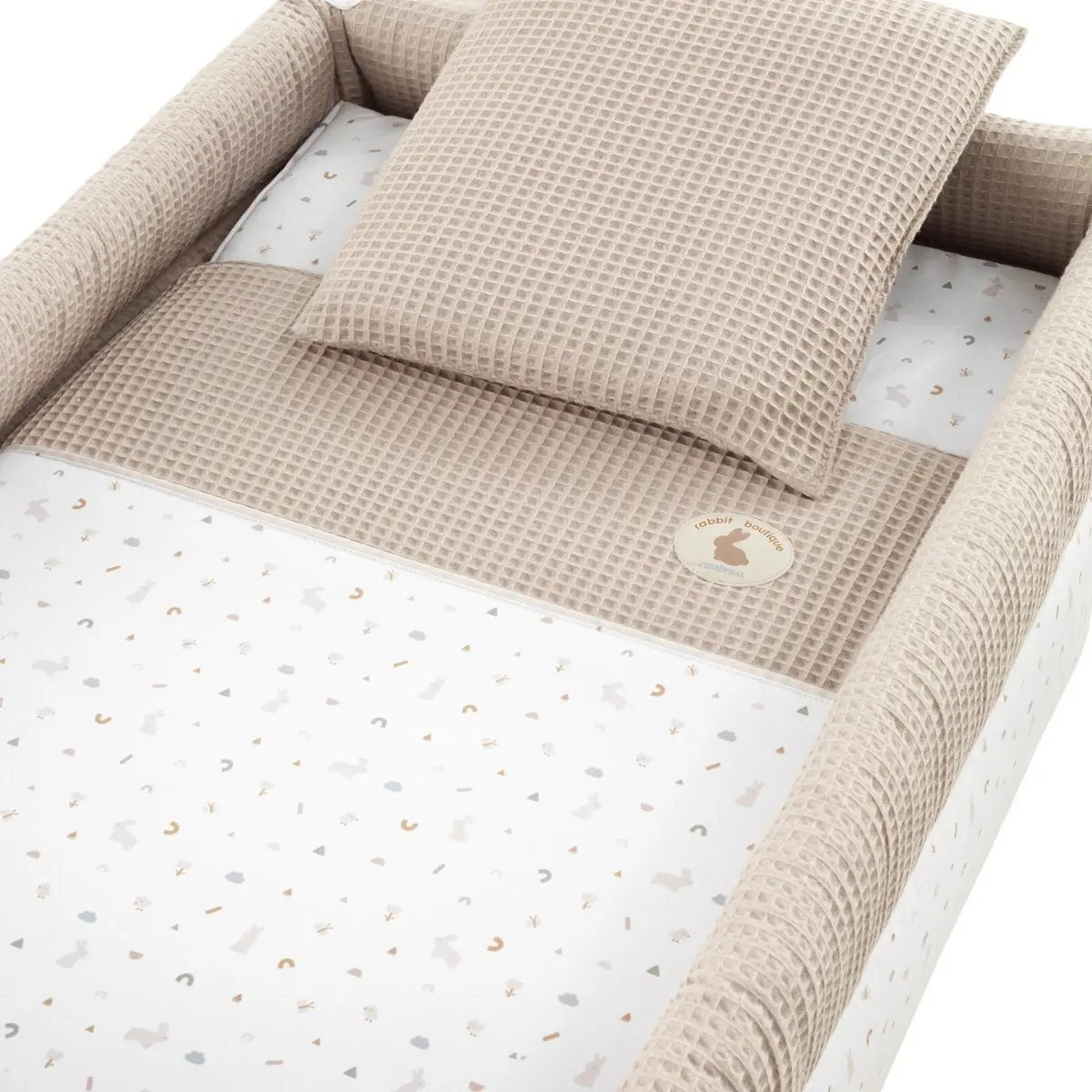 Minicuna tijera madera rabbit beige/bco 55x87x74 cm - Imagen 2