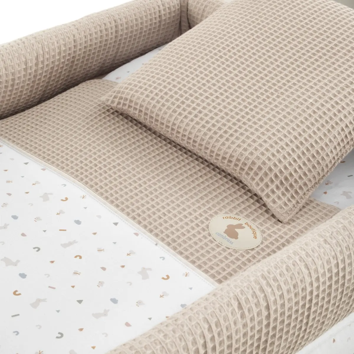 Minicuna tijera madera rabbit beige/bco 55x87x74 cm - Imagen 3