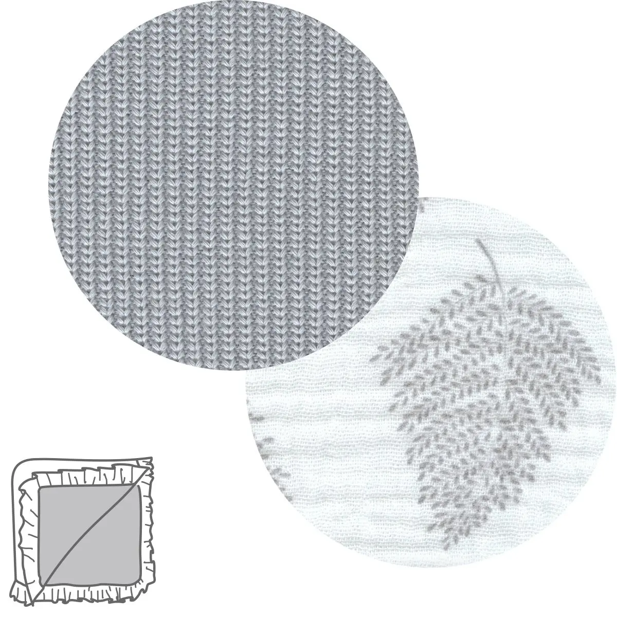 Manta reversible 65x65x1 cm sereni gris - Imagen 2