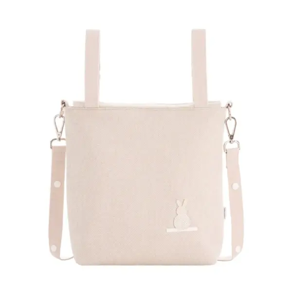 Bolso talega lino beige 12x40x35 cm