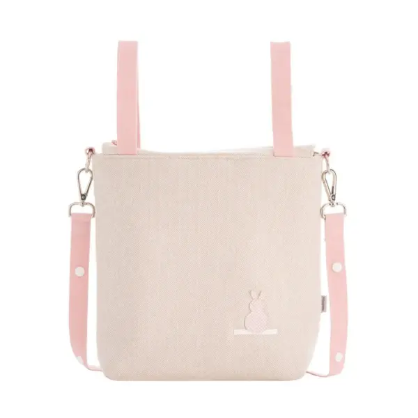 Bolso talega lino rosa 12x40x35 cm