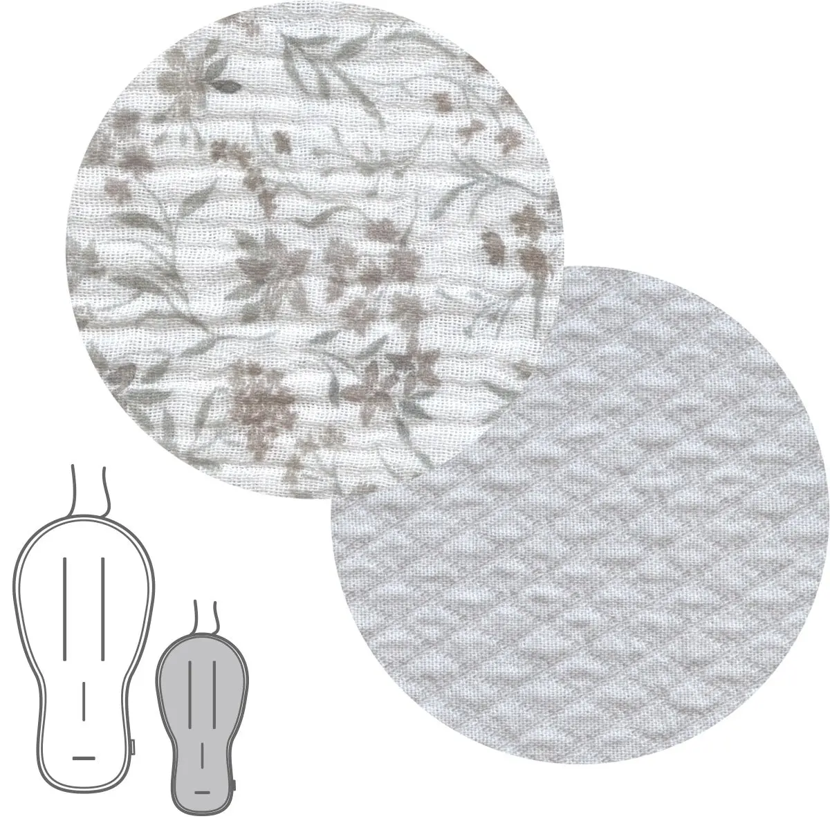 Colchoneta silla uni.rev.oval linen gris 43x88x1 cm - Imagen 2