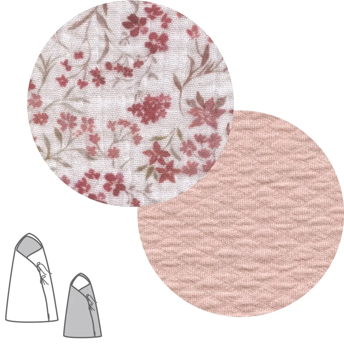 Saco capazo cruzado revers. linen rosa 40x80x5 cm - Imagen 2