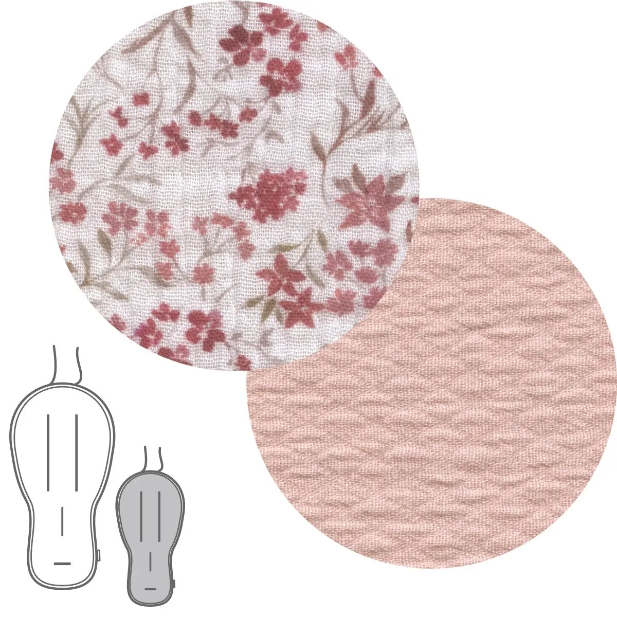 Colchoneta silla uni.rev.oval linen rosa 43x88x1 cm - Imagen 2