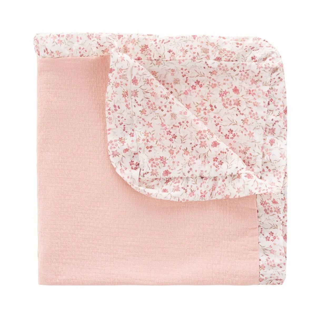 Manta reversible 65x65x1 cm linen rosa