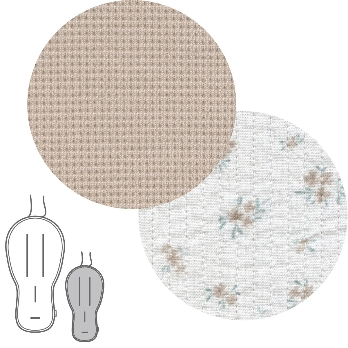 Colchoneta silla uni.rev.oval mini pio beige 43x88x1 cm - Imagen 2