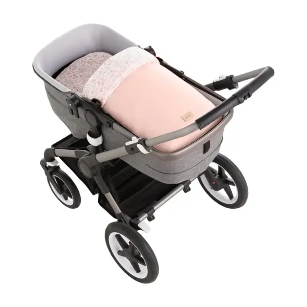 Saco capazo + colchoneta linen rosa 35x80x6 cm