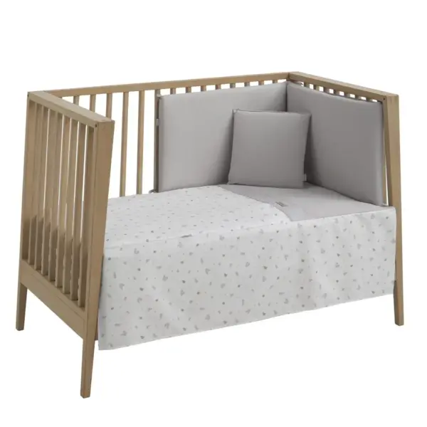 Jgo 2 pcs.colcha i-v. cuna 60 ardi gris 60x120x3 cm