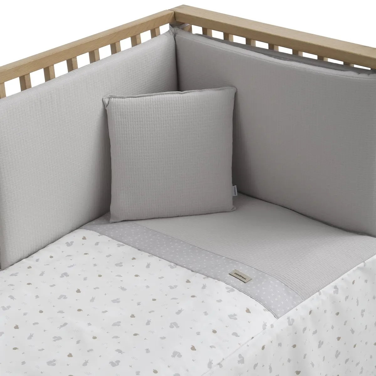 Jgo 2 pcs.colcha i-v. cuna 60 ardi gris 60x120x3 cm - Imagen 2