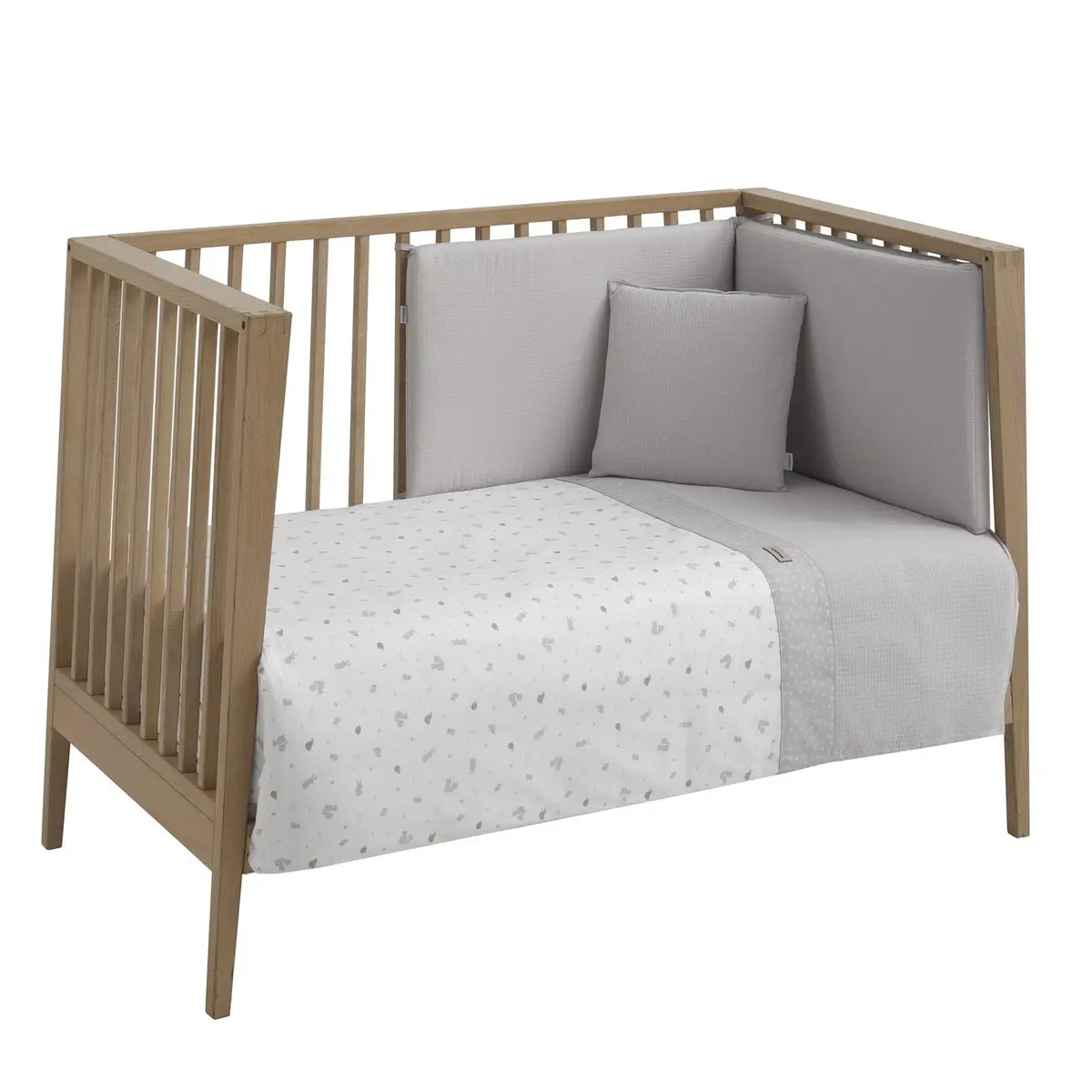 Jgo 2 pcs.f.nordica cuna 60 ardi gris 100x140x3 cm