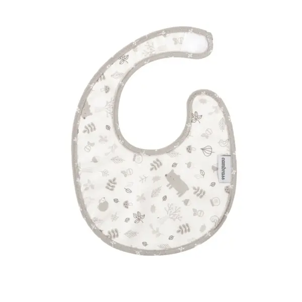 Babero redondo con velcro abete beige 16x19x1 cm