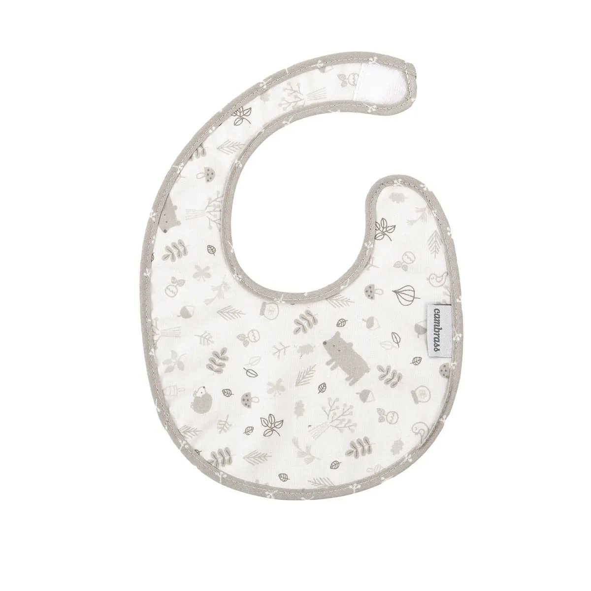 Babero redondo con velcro abete beige 16x19x1 cm