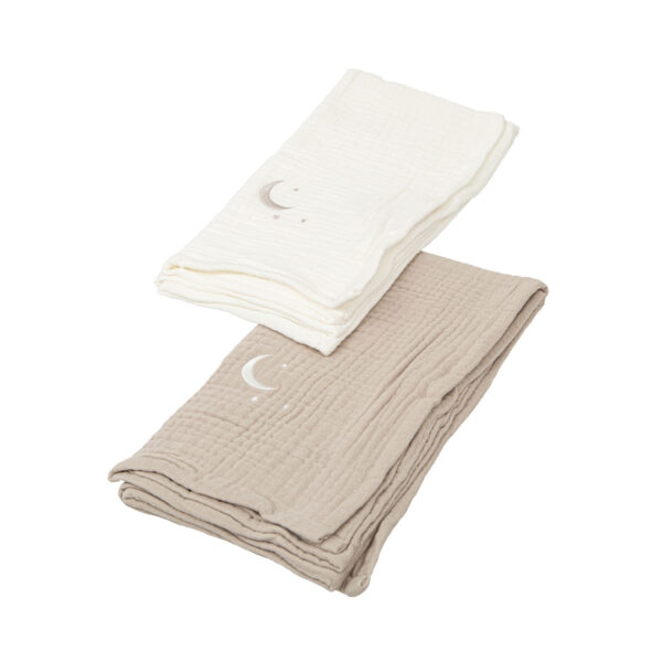 Gasas 100% algodon pack 2 Matalase GB Gris Beig 60x60 - Bimbidreams