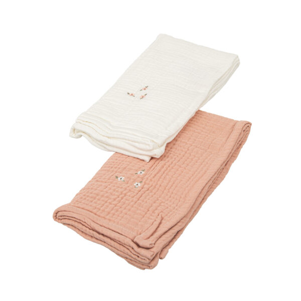 Gasas 100% algodon pack 2 Matalase RE Rosa Empolvado 60x60 - Bimbidreams