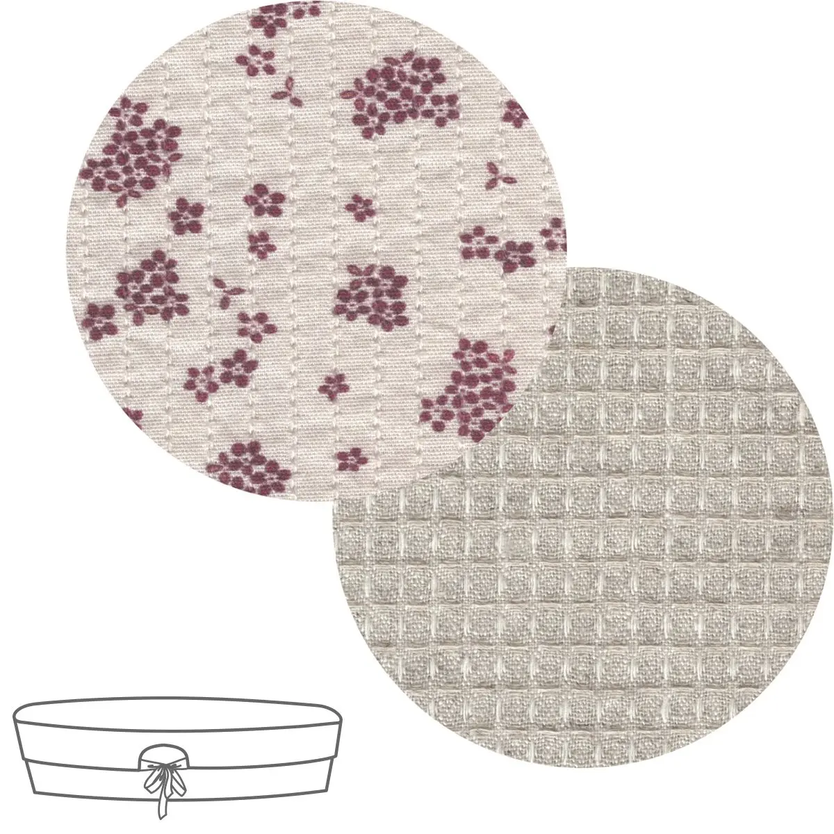 Cubre cuco capazo reversible naturale rosa 35x75x35 cm