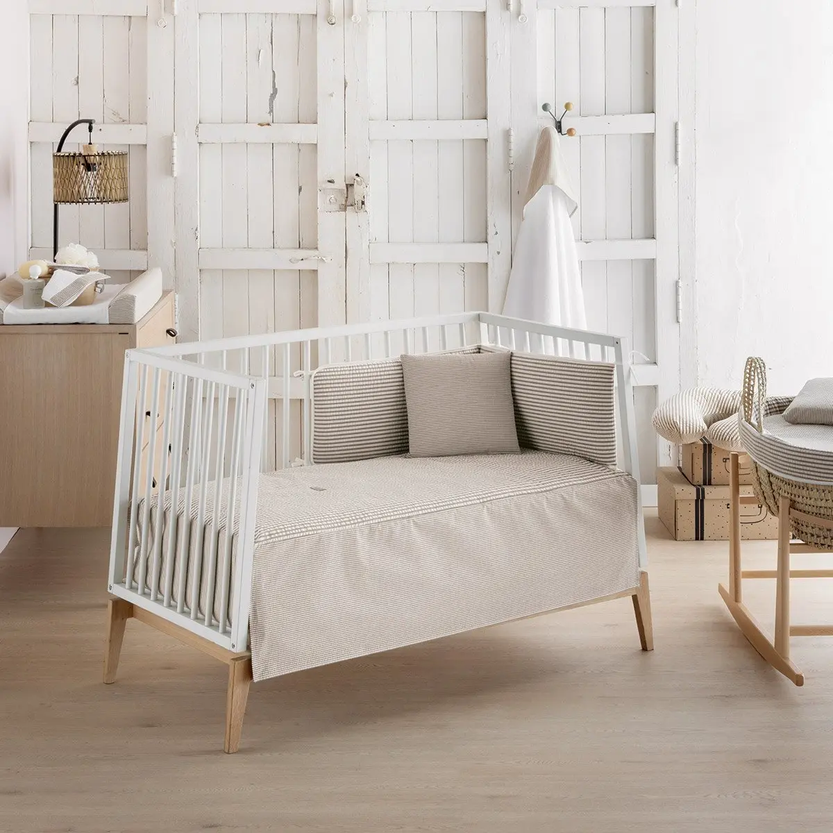 Jgo 2 pcs.colcha i-v. cuna 60 derby beige 60x120x3 cm - Imagen 4