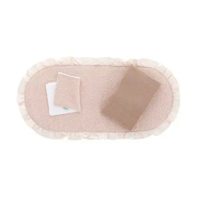 Pack colcha capazo rustic rosa 35x75x1 cm