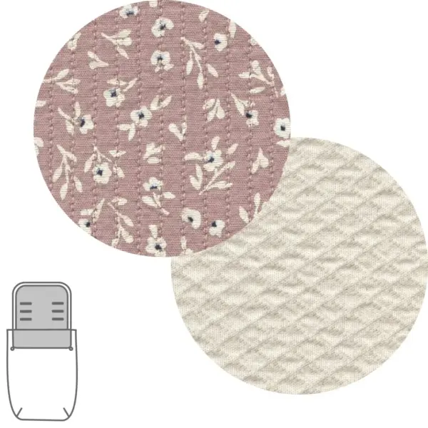 Saco capazo + colchoneta rustic rosa 35x80x6 cm