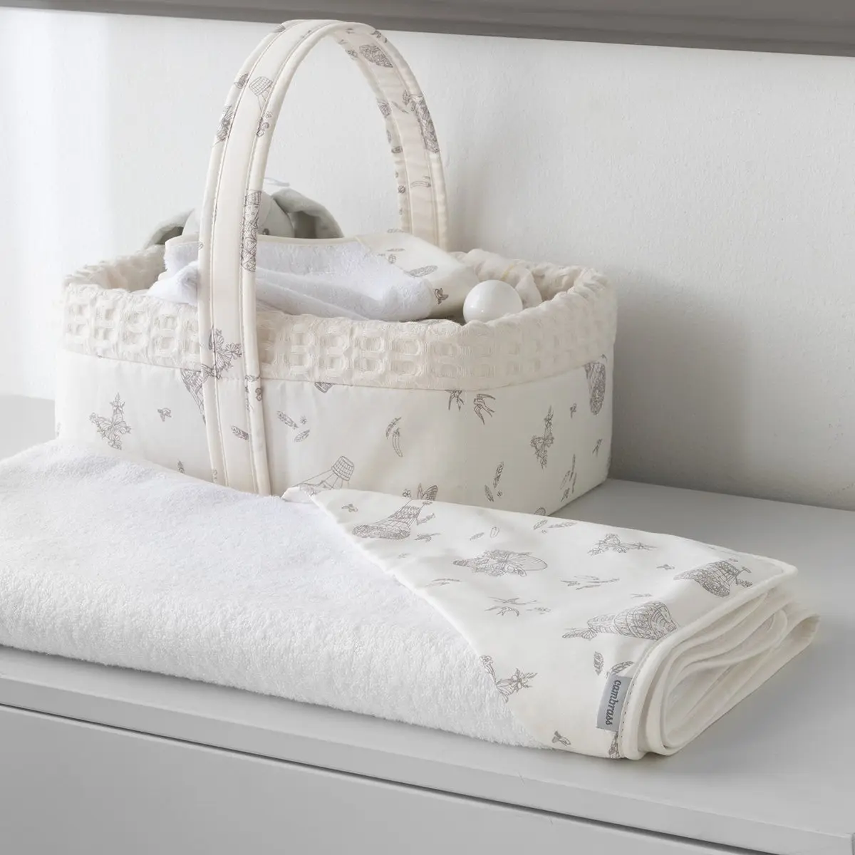 Cesta canastilla 22.5x29x29 cm globe crudo - Imagen 3