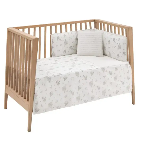 Jgo 2 pcs.colcha i-v. cuna 60 globe crudo 60x120x3 cm