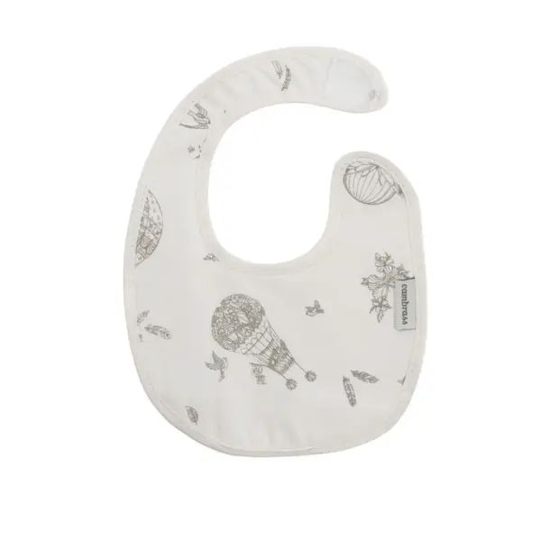 Babero redondo con velcro globe crudo 16x19x1 cm