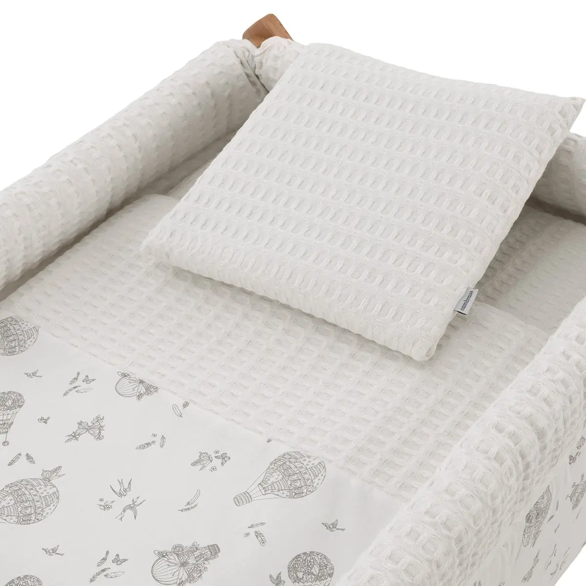 Minicuna tijera madera globe crudo/natural 55x87x74 cm - Imagen 2