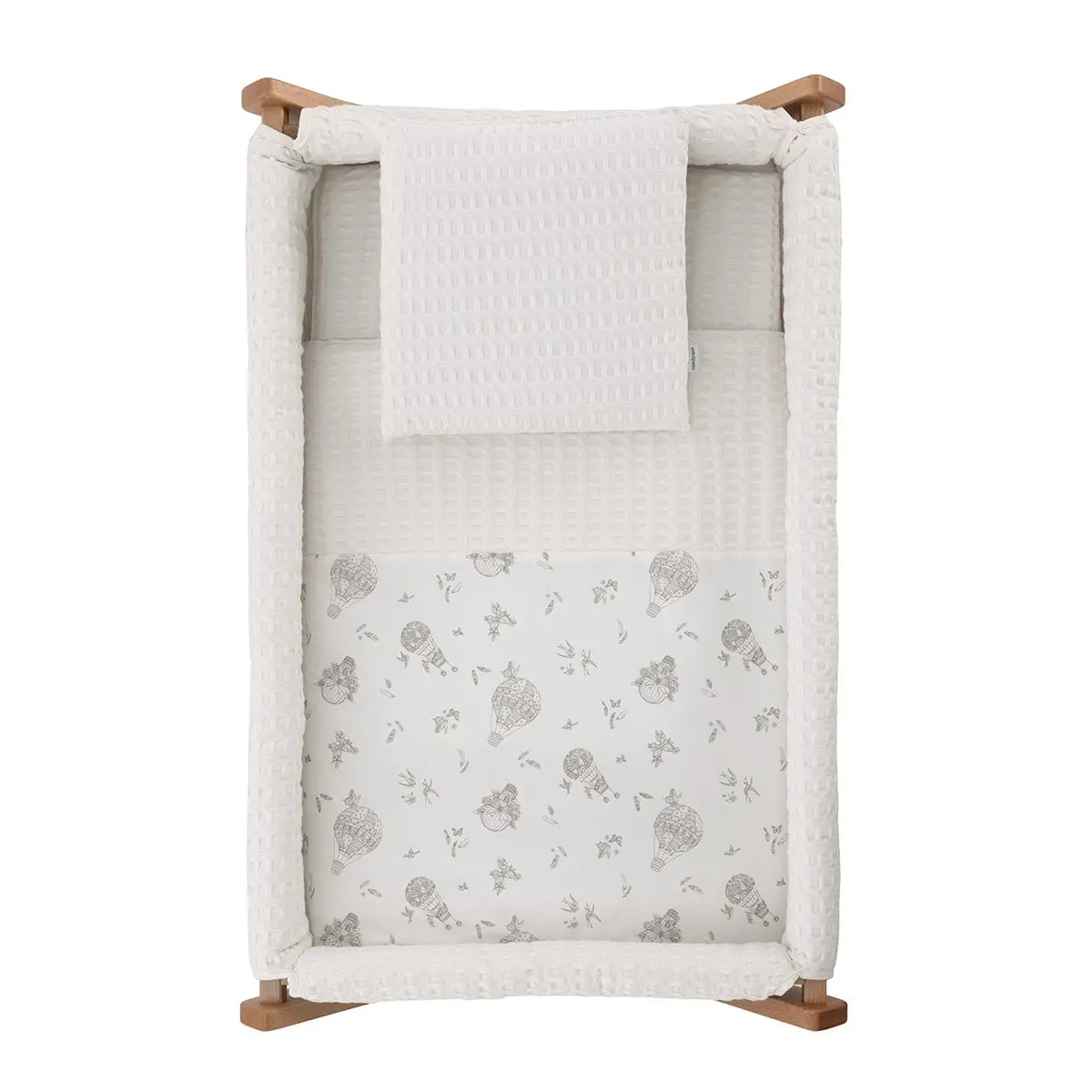 Minicuna tijera madera globe crudo/natural 55x87x74 cm - Imagen 3