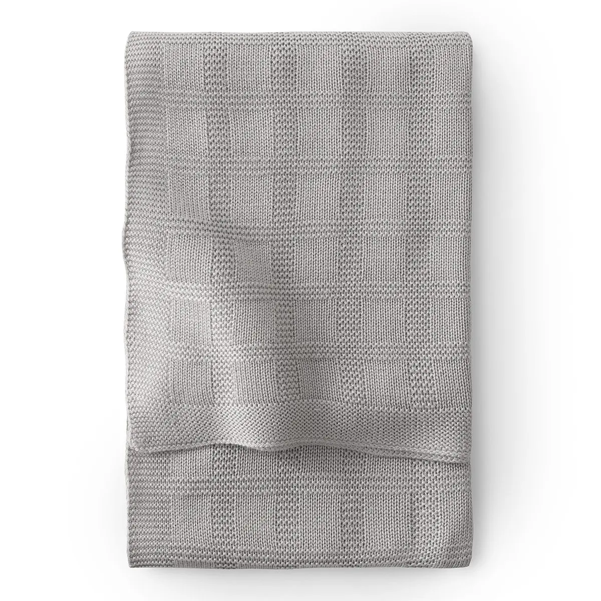 Manta punto bamboo 80x100x1 cm squares grey - Imagen 2