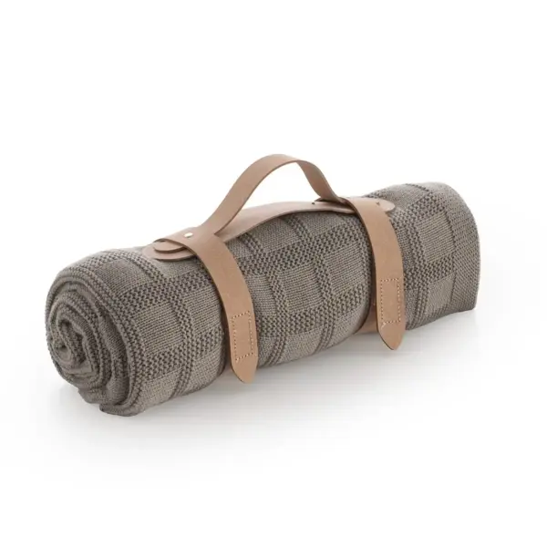 Manta punto bamboo 80x100x1 cm squares coffee