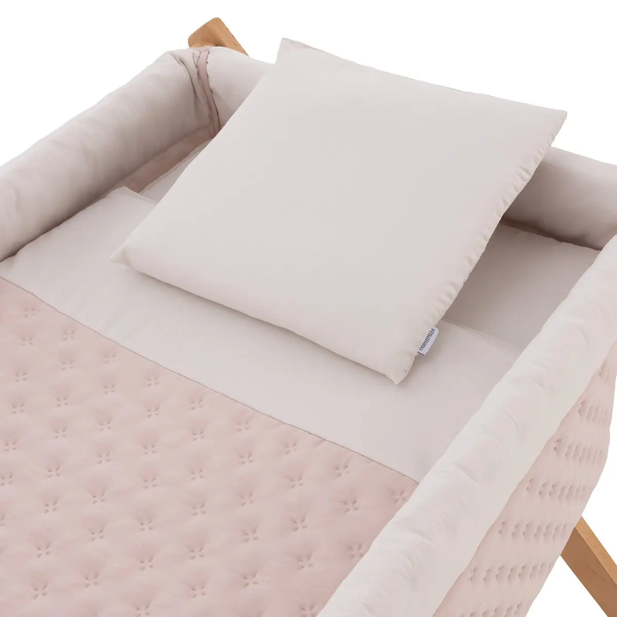 Minicuna tijera madera tender blush/natural 55x87x74 cm - Imagen 2