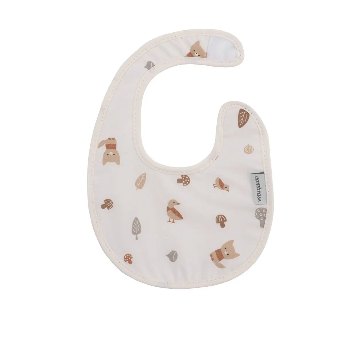 Babero redondo con velcro senda beige 16x19x1 cm