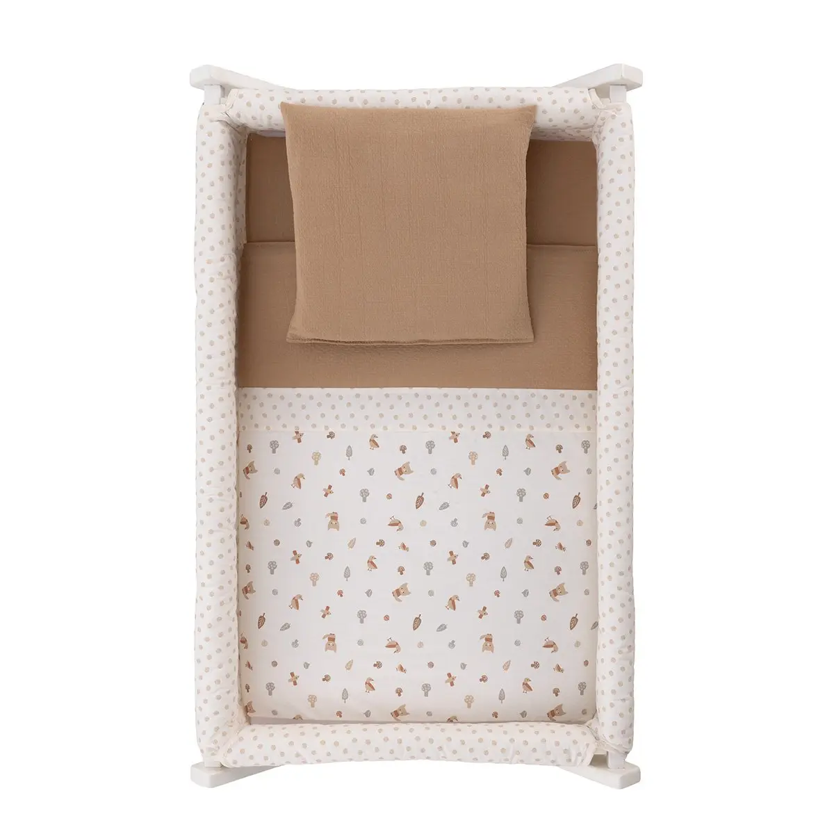 Minicuna tijera madera senda beige/bco 55x87x74 cm - Imagen 3