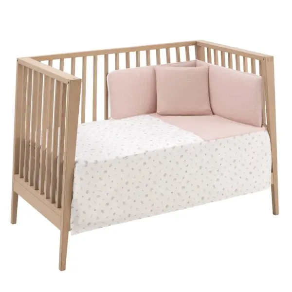 Jgo 2 pcs.colcha i-v. cuna 60 calma rosa 60x120x3 cm