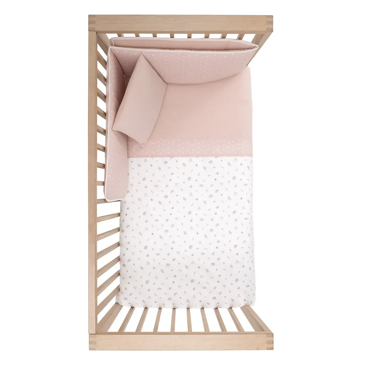 Jgo 2 pcs.f.nordica cuna 60 calma rosa 100x140x3 cm - Imagen 3