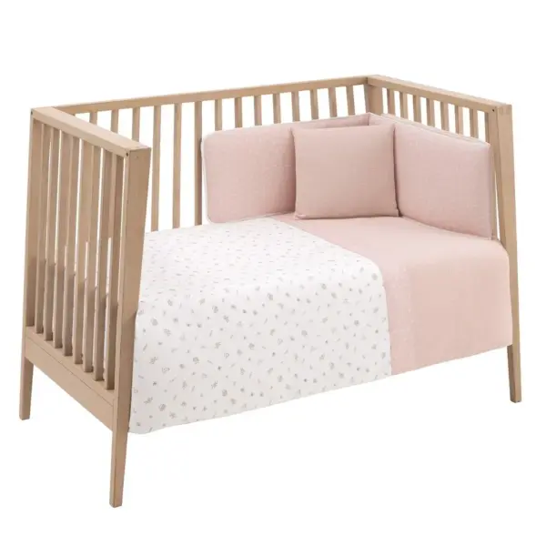 Jgo 2 pcs.f.nordica cuna 70 calma rosa 110x170x3 cm